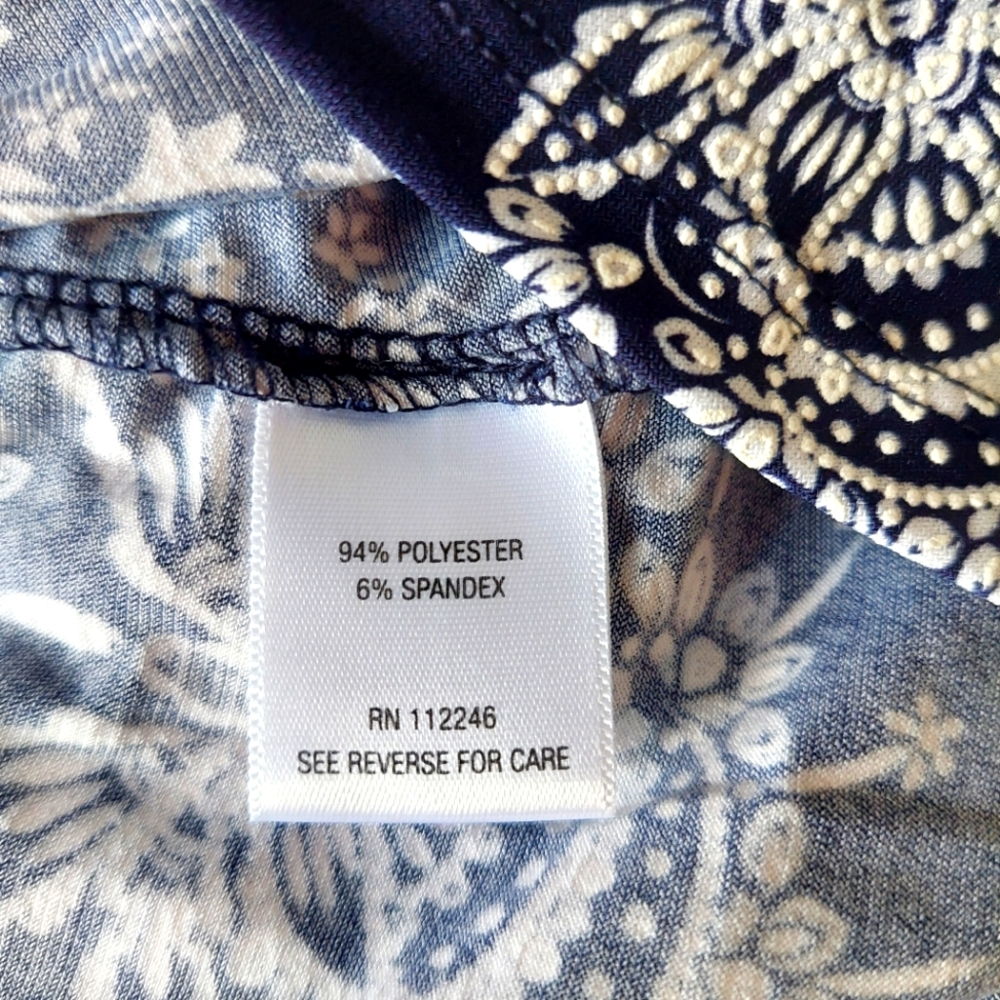 Sami & Jo Flowy Navy Blue Floral Midi Skirt Sz L - Picture 7 of 8